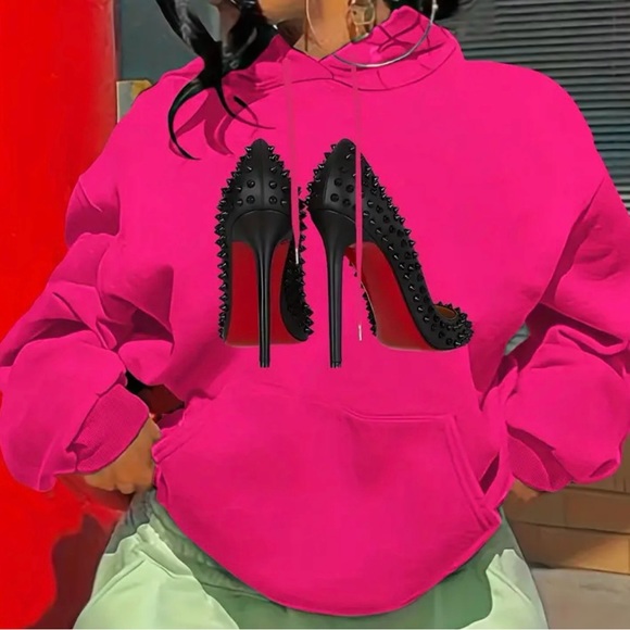 Tops - New! Red Bottoms Fashion Hoodie